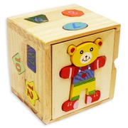 Деревянная игрушка Куб-сортер с вкладышами Мишка 46391  